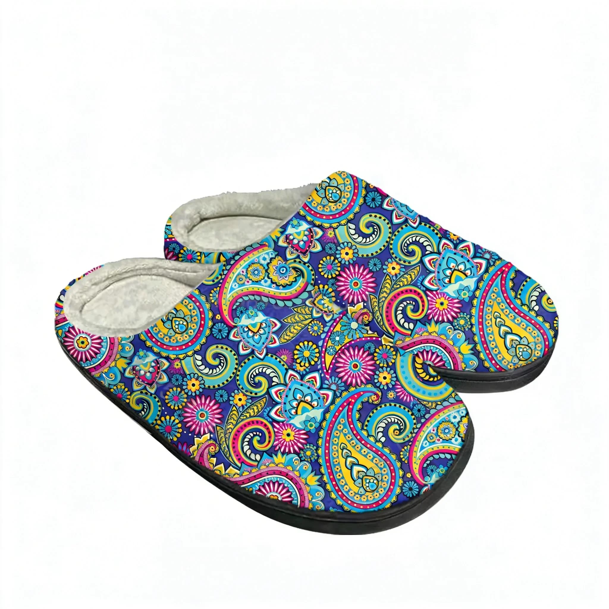 Bohemia Mandala Flower Print Home Cotton Slippers Mens Womens Plush Bedroom Casual Keep Warm Shoes Thermal Slipper Custom Shoe