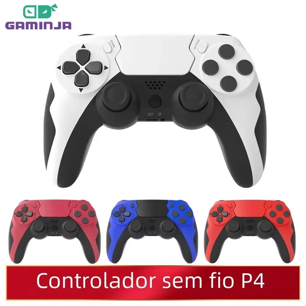 GAMINJA Controller Wireless Bluetooth Gamepad Doppia Vibrazione 6Axis Joypad Touchpad Microfono Porta Auricolare Per PS4 PS3 PC