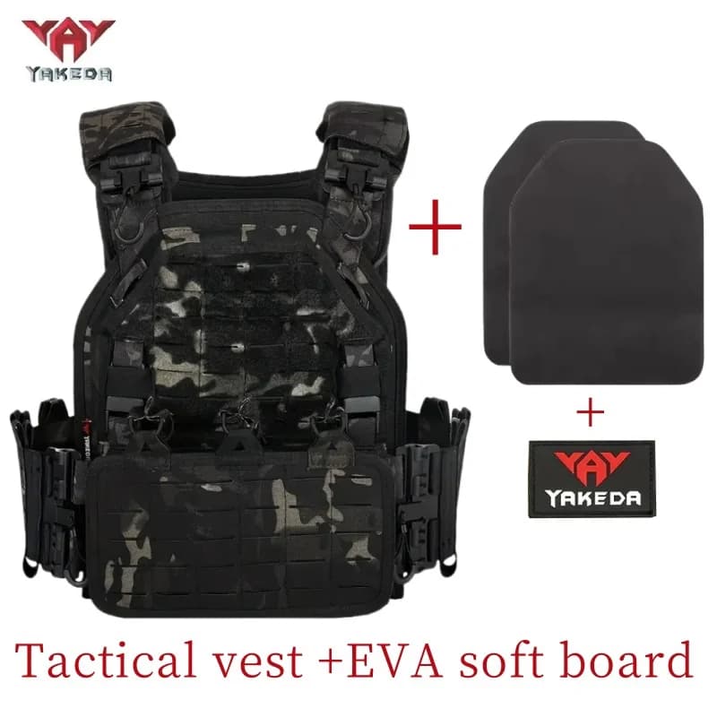 YAKEDA Tactical Vest 6094 Fast Detachable Light Laser Cut Outdoor Hunting Black Gear Carry Vest of High Quality