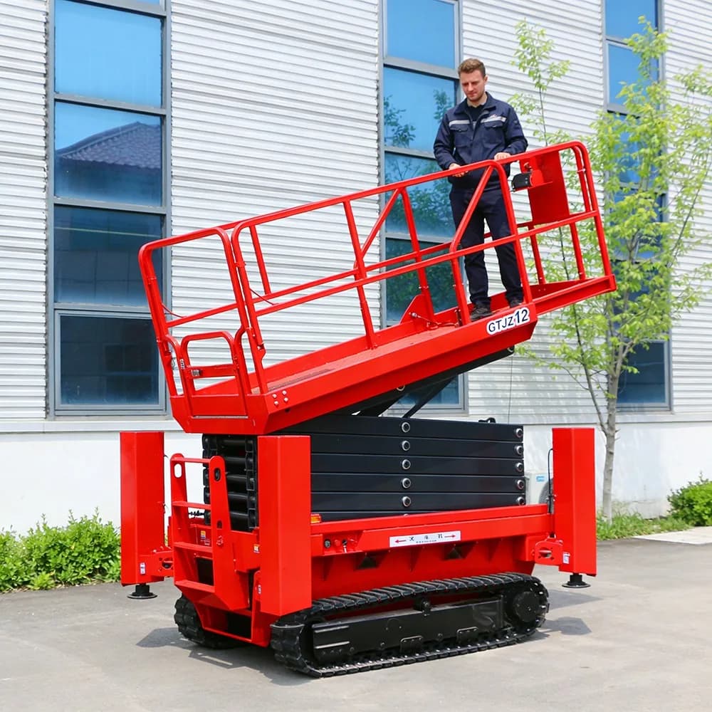Piattaforma Aerea Cingolata Semovente a Forbice 8m per Lavori in Serra, Sollevatore Elettrico Automatico Stabile