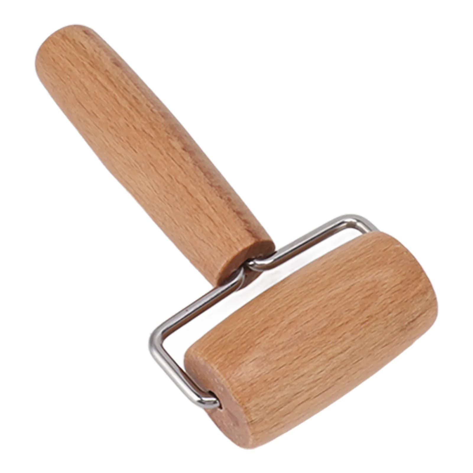 Small Dough Baker Roller Small Wooden Rolling Pin Non Stick for Pizza Baking Home Kitchen Utensils Pizza Roller