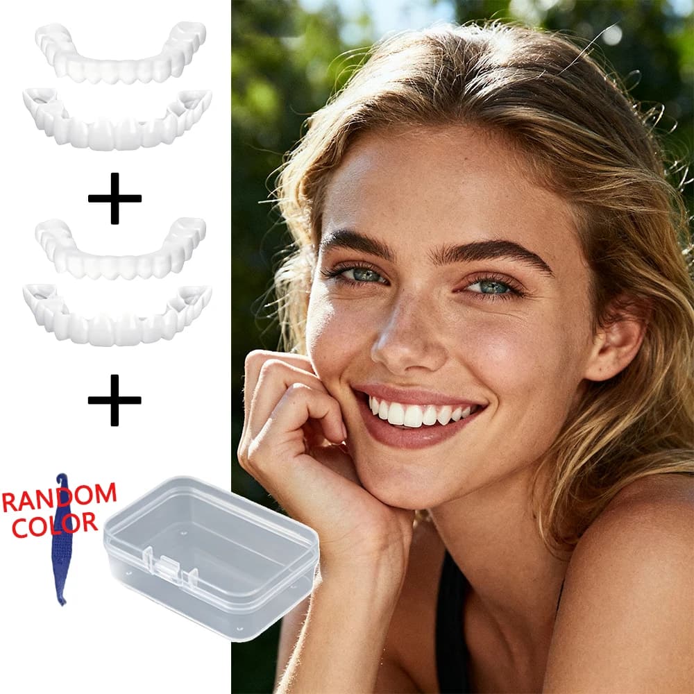 Nuove coperture flessibili per sbiancamento dentale, materiale riutilizzabile e resistente che nasconde naturalmente difetti, spazi vuoti e macchie sui denti H2931