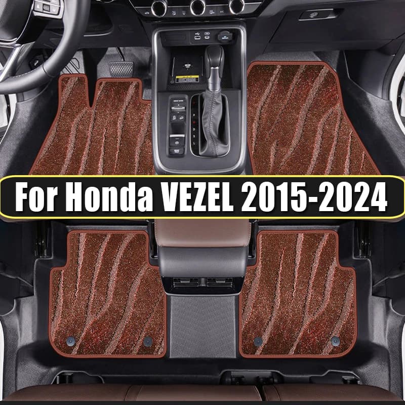Tappetini auto personalizzati in TPE antiscivolo per Honda Vezel XRV 2015-2024, HRV ZRV 2022-2023, tappeto resistente all'usura per interni auto