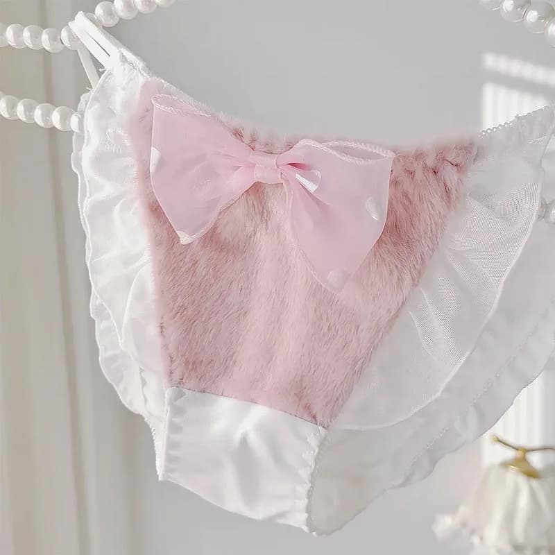Carino Bowtie Spessore Caldo Soffici Mutandine Kawayi Dolce Lolita Slip Harajuku GF Regali Cross-dressing Ragazzo Biancheria Intima Lingerie erotica
