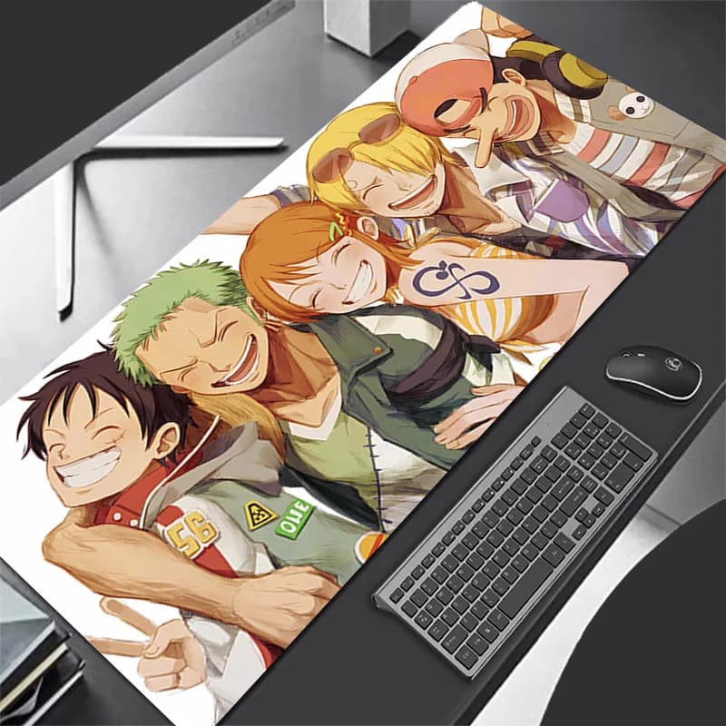 Mouse Pad One Piece Anime Durable Large Gamer Gaming Accessories Speed Keyboard Rubber Lock Edge Desk Mat Laptop Mousepad