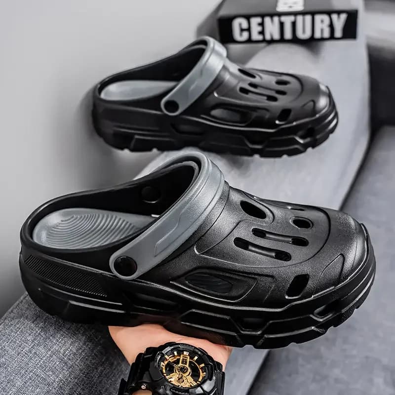 Sandali Estivi da Uomo, Ciabatte Casual alla Moda con Design Traforato, Scarpe da Giardino Leggere in EVA, Sandali con Piattaforma per Passeggiate all'Aperto e Spiaggia