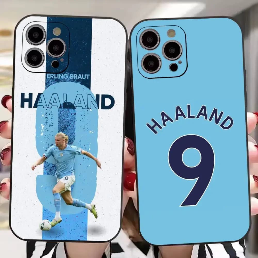 E-Erling Haaland Basketball No9 Phone Case For iPhone 17, 16,15,14,13,12,11 Plus,Pro Max, Others Soft Black Cover