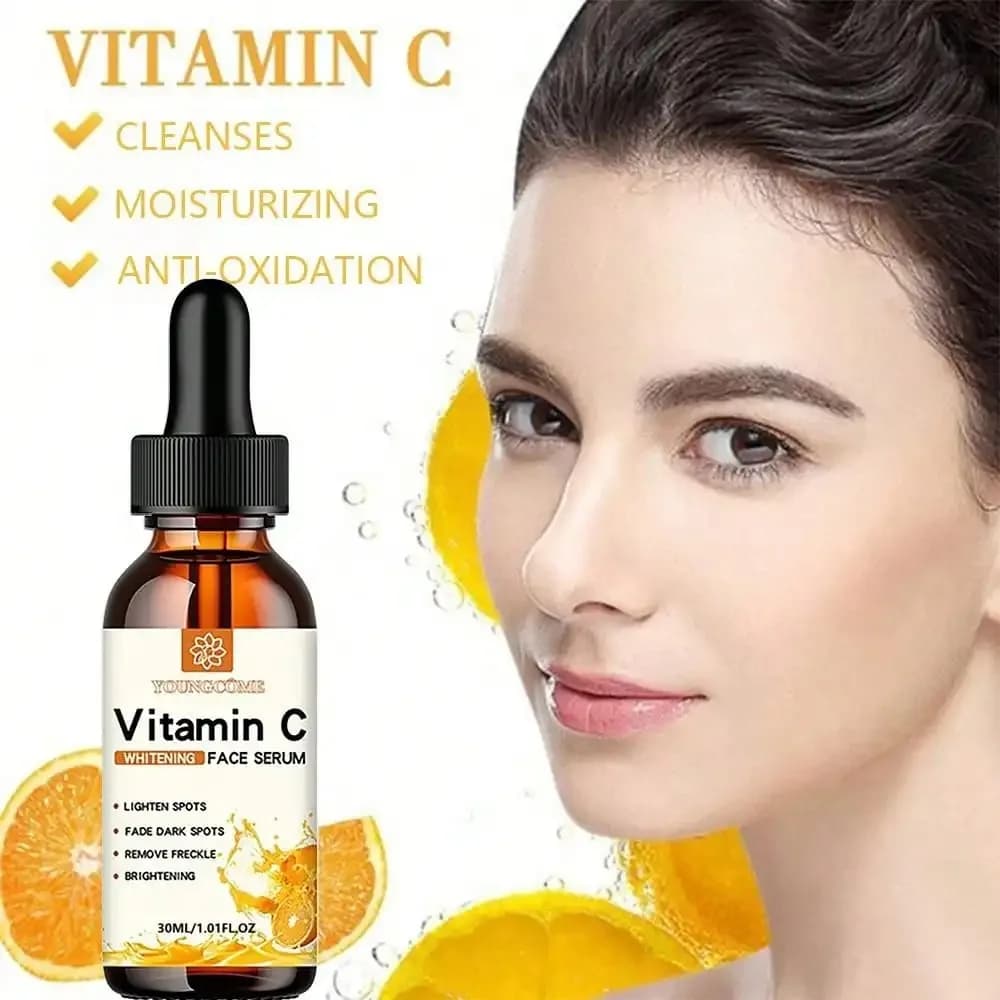 VitaminaC Contiene Acido Ialuronico Schiarente Liquido Originale Dissolvenza Linee Fine Idratante Riparazione Siero Opaco Viso Cura Della Pelle 30ml