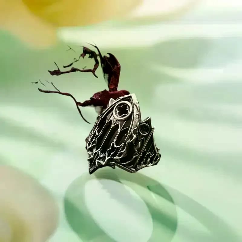 Anello Aperto Regolabile in Lega con Intaglio a Rilievo Gotico a Croce Unica, Design Cattedrale, per Uso Quotidiano, Gioiello Regalo