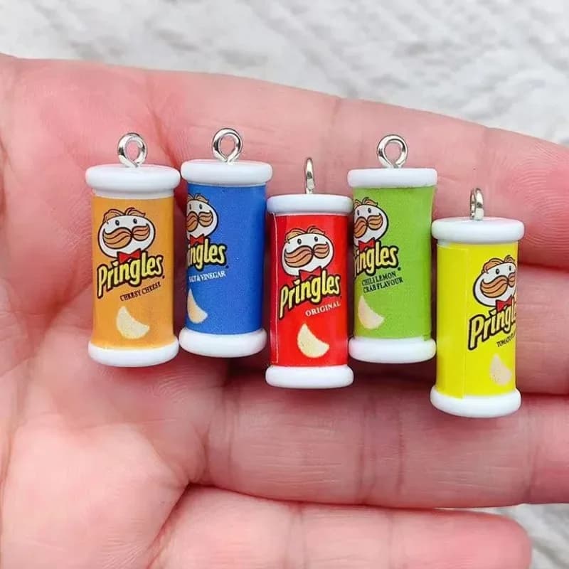 10 pezzi di simulazione di scatole di patatine 3D, ciondoli per ciondolo, gioielli fatti a mano fai da te per orecchini, collane, portachiavi