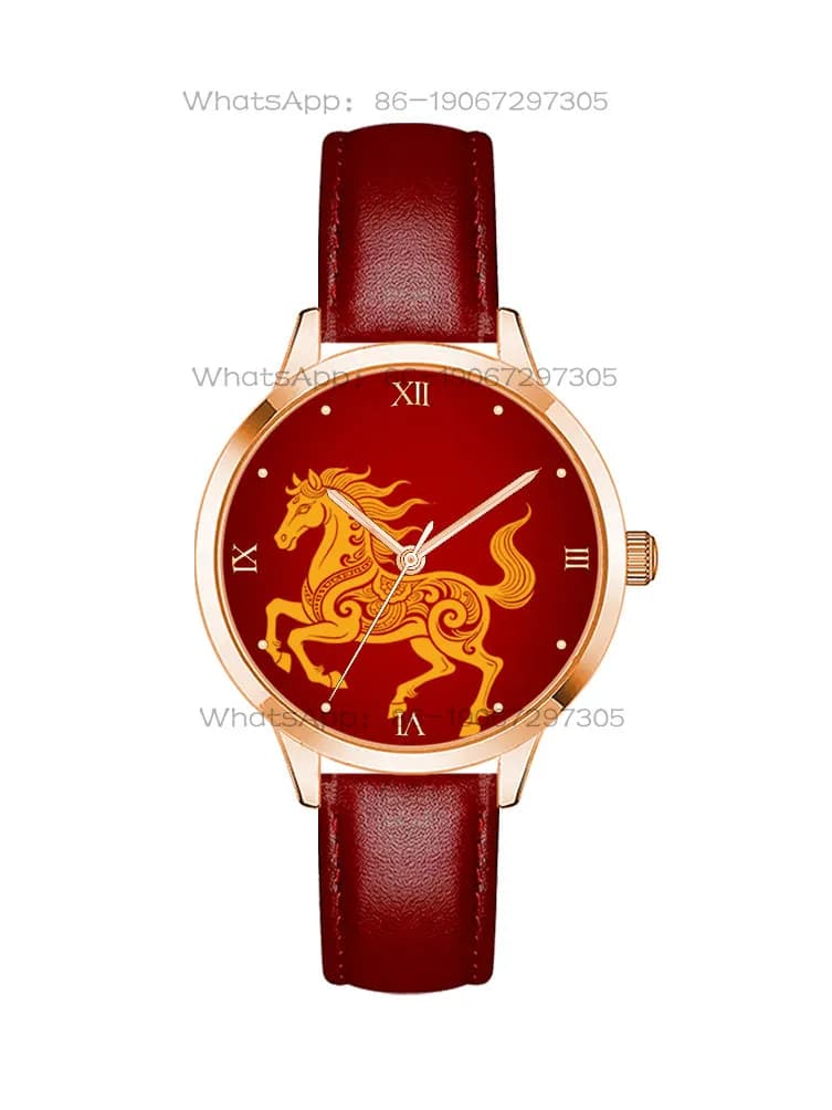Nuovo Orologio al Quarzo Impermeabile Guochaofeng Rosso Creativo 2026 per Ragazzi e Ragazze, Regalo di Natale per Coppie