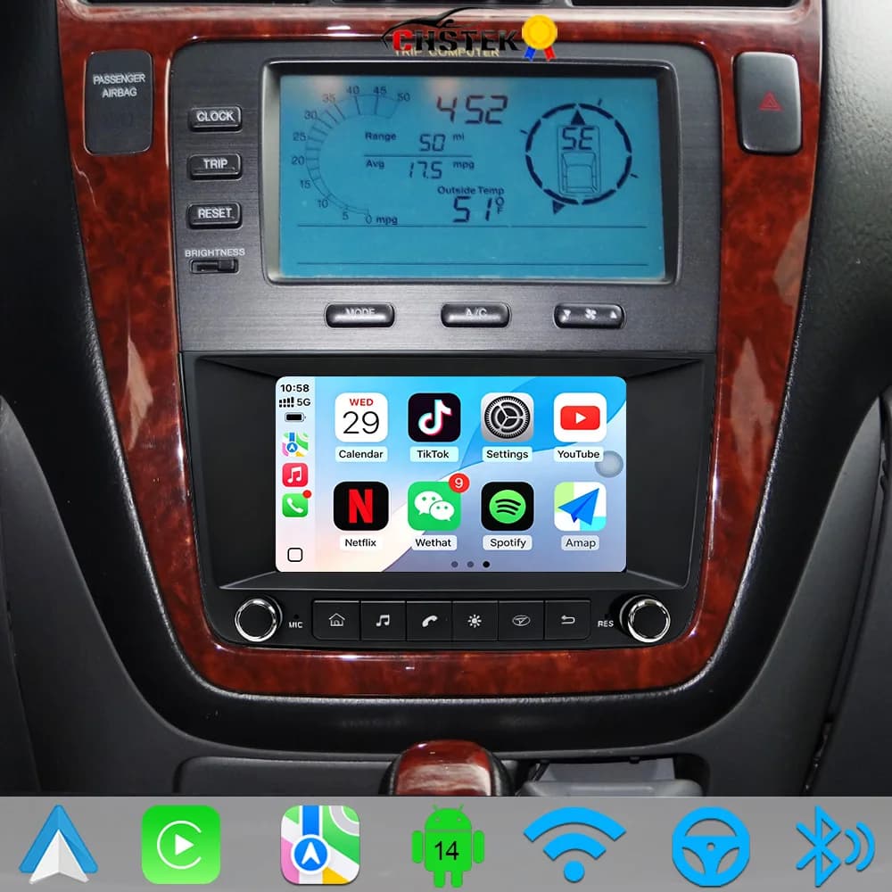 CHSTEK Android 14 Car Stereo Radio For Acura MDX 2001-2006 Carplay Multimedia Player GPS Navigation WIFI 4G Bluetooth Head Unit