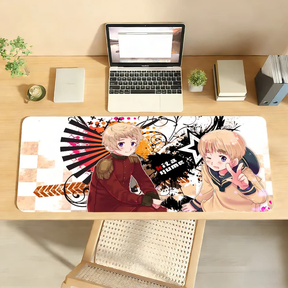 Tappetino per mouse Cartoon Hetalia Axis, tappetino per mouse in gomma antiscivolo per computer portatile, tappetino per mouse per giocatori, decorazione per scrivania