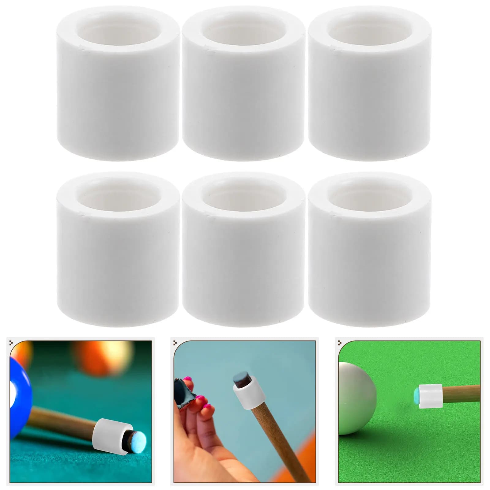 6 Pezzi Accessori Professionali per Stecche da Biliardo, Puntali in Plastica per Stecche da Snooker e Pool, Parti di Ricambio Leggere e Portatili