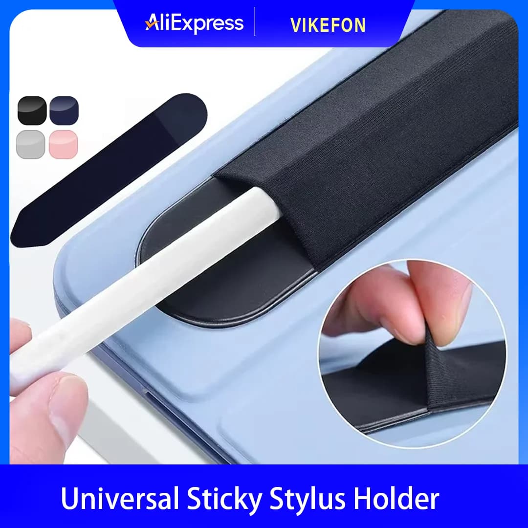 Universal Sticky Stylus Holder for Apple IPad IPencil 2 1 Self Adhesive Sleeve Attached Pouch Bag Sleeve Pencil Holder