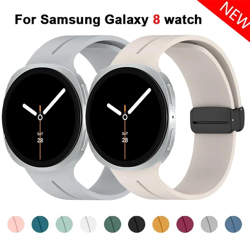 Cinturino con fibbia magnetica per Samsung Galaxy watch 8 40mm 44mm cinturino sportivo in silicone per Samsung Galaxy watch 8Classic 46mm cinturino