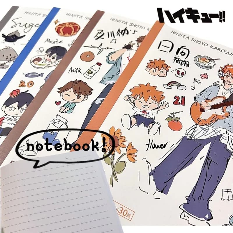 Haikyuu Anime Cartoon Pattern Hinata Shoyo Tobio Kageyama Tsukishima Kei Studente Blocco note Notebook creativo Cancelleria all'ingrosso