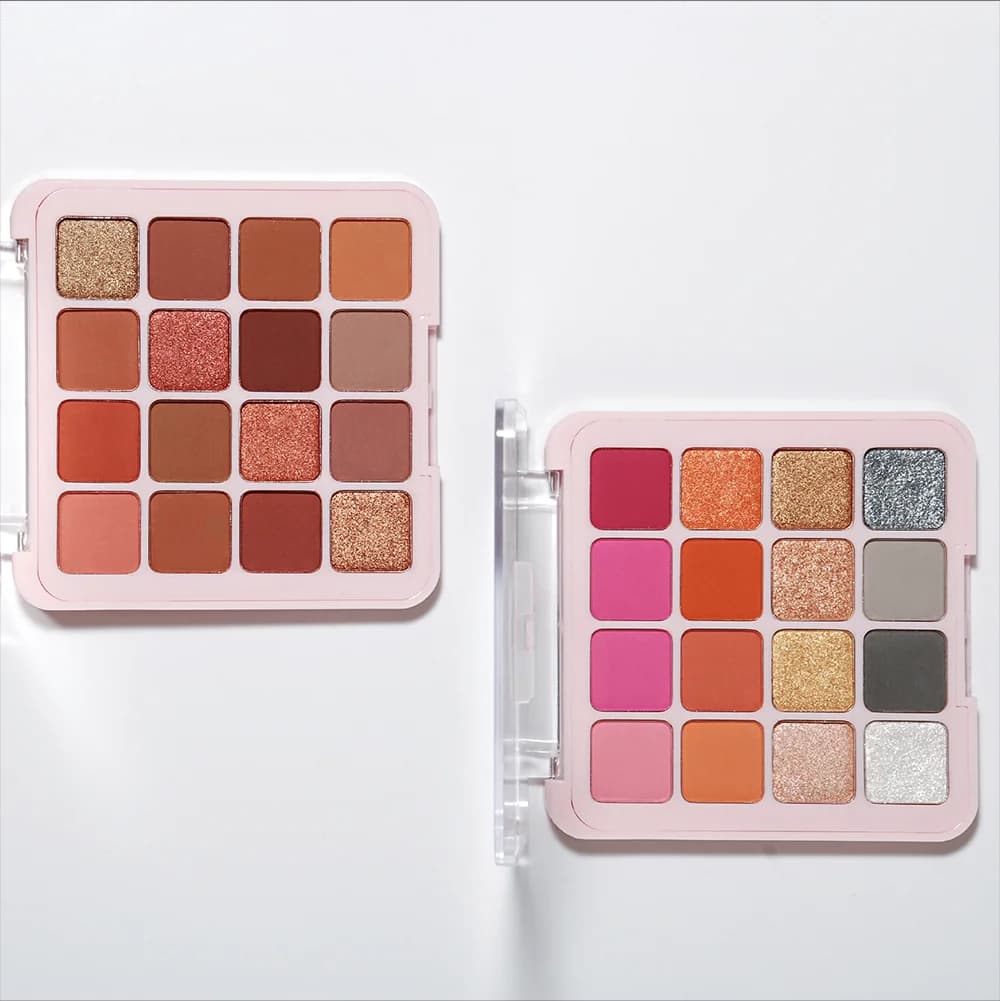 Palette Ombretti 16 Colori Private Label con Logo Personalizzato, Opaco, Perlato, Glitter, Impermeabile, Vassoio in Plastica, Trucco all'Ingrosso