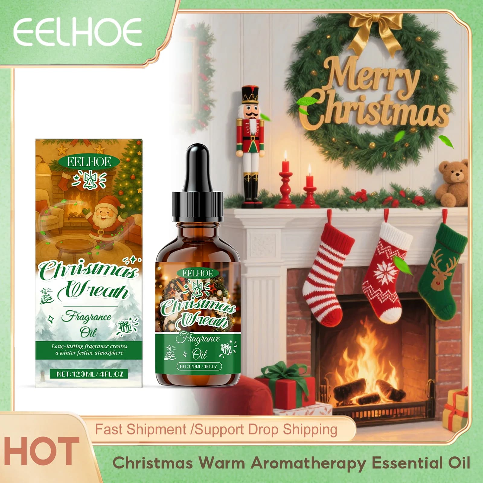 Eelhoe Natale caldo aromaterapia olio essenziale Fresh Start edizione speciale accogliente comfort mini bottiglia set regalo di fragranze per le vacanze