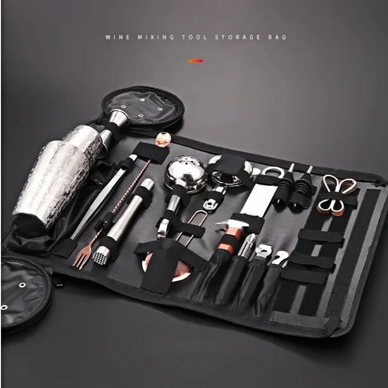 Borsa per kit da barista professionale Borsa per attrezzi da bar impermeabile Borsa per cocktail Shaker Set Organizzatore di stoccaggio Accessori da bar portatili