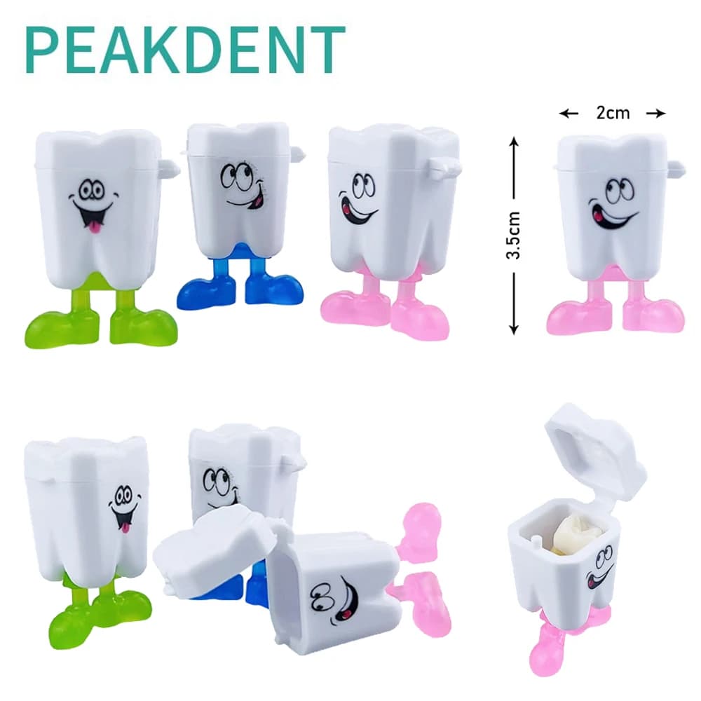 50 pezzi scatola per denti da latte simpatico cartone animato per bambini organizer per denti scatola di immagazzinaggio per denti da latte in plastica salva raccogliere custodia per il primo contenitore per denti