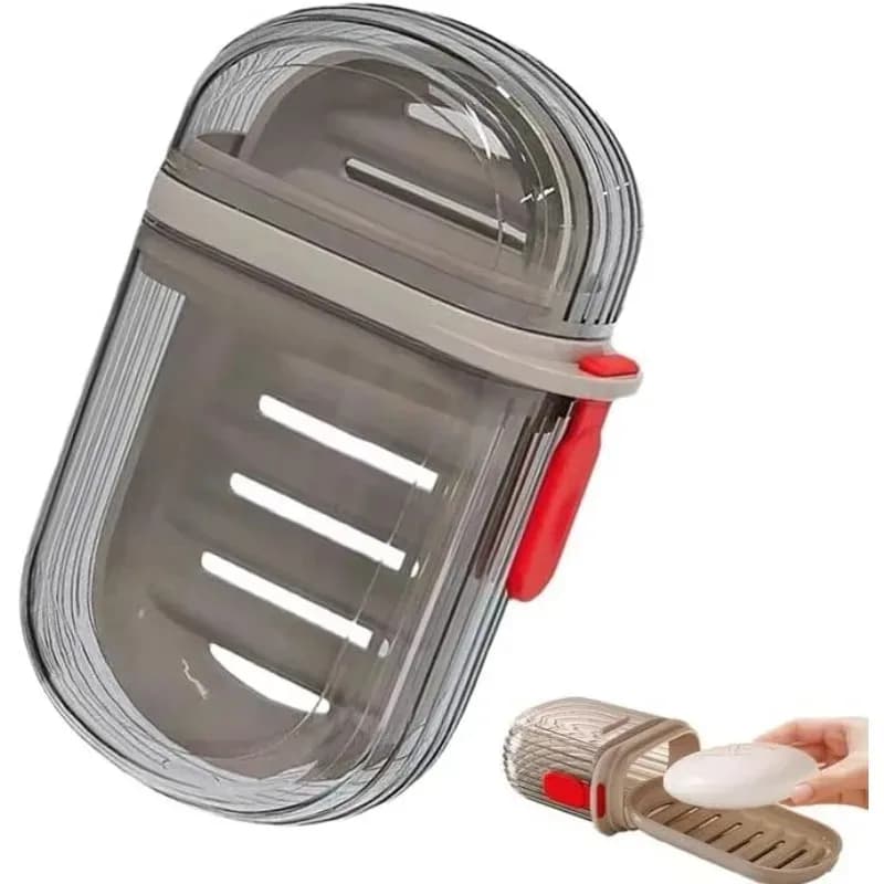 Portable Sealed Drainable Soap Box with Lid Creative Travel Soap Case for Business Trip Bathroom Use
