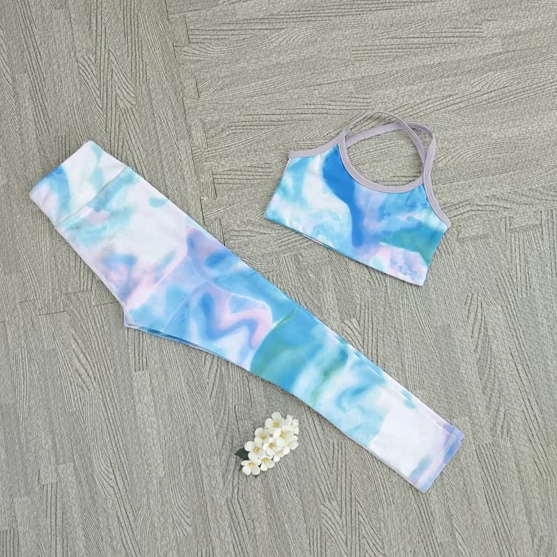 2025 Set di vestiti da yoga per ragazze da 2 pezzi Set di top e leggings da allenamento ad asciugatura rapida Set da palestra Abbigliamento sportivo da corsa Abbigliamento estivo per bambini