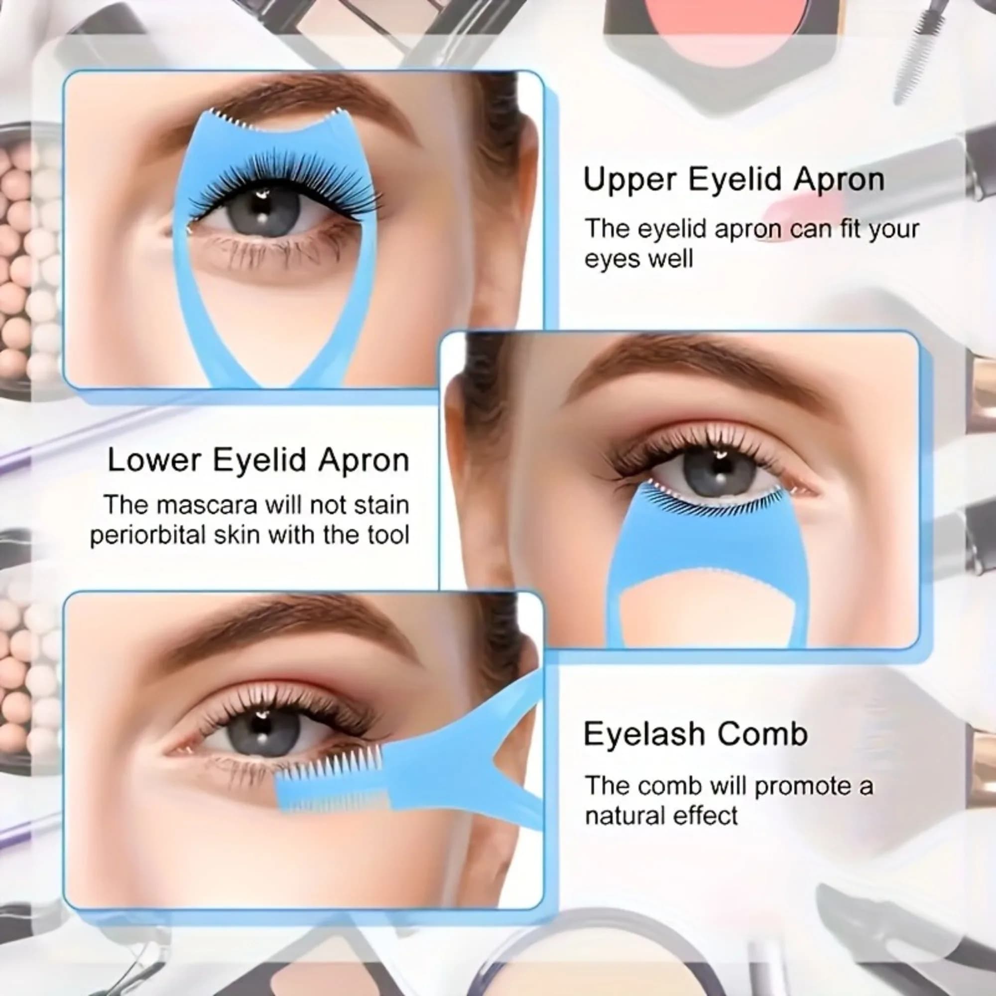 Strumento 3-in-1 per Trucco Occhi e Ciglia - Strumento Multifunzionale per Eyeliner, Crea Ciglia Perfette