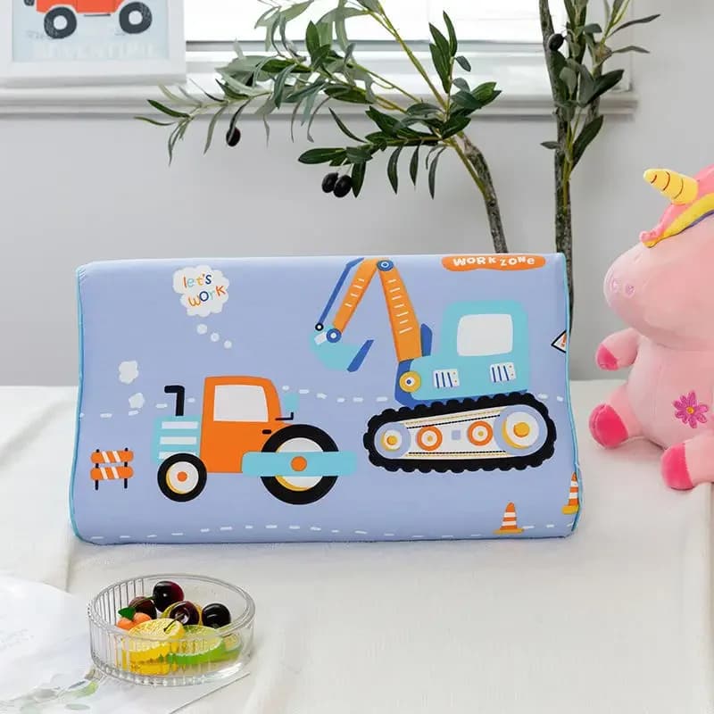 Kids Pillow Cartoon Natural Latex Children Elastic Slow Rebound Memory Foam Pillow Soft Baby Sleeping Orthopedic Head Cushion