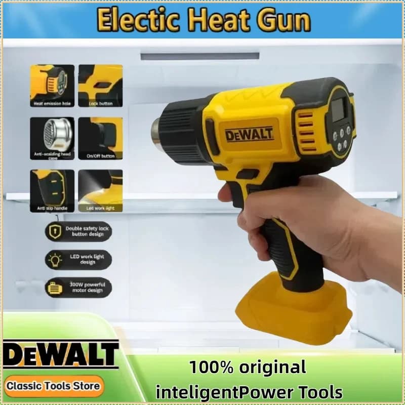 Pistola Termica a Batteria DEWALT, Strumento Elettrico per Termoretrazione, Pistola ad Aria Calda, Asciugatore, Soffiatore Termico per Batterie DeWalt