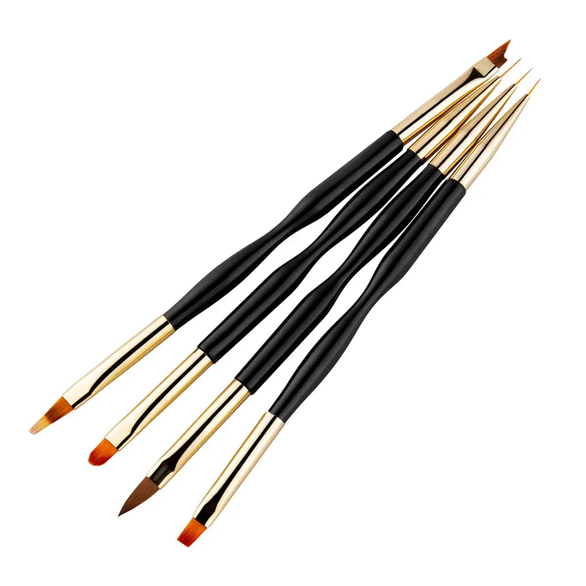 Set di 4 Pennelli per Nail Art con Setole in Nylon, Ideali per Unghie Acriliche, Disegno, Punteggiatura, Strumenti per Manicure, Kit per Design Creativi