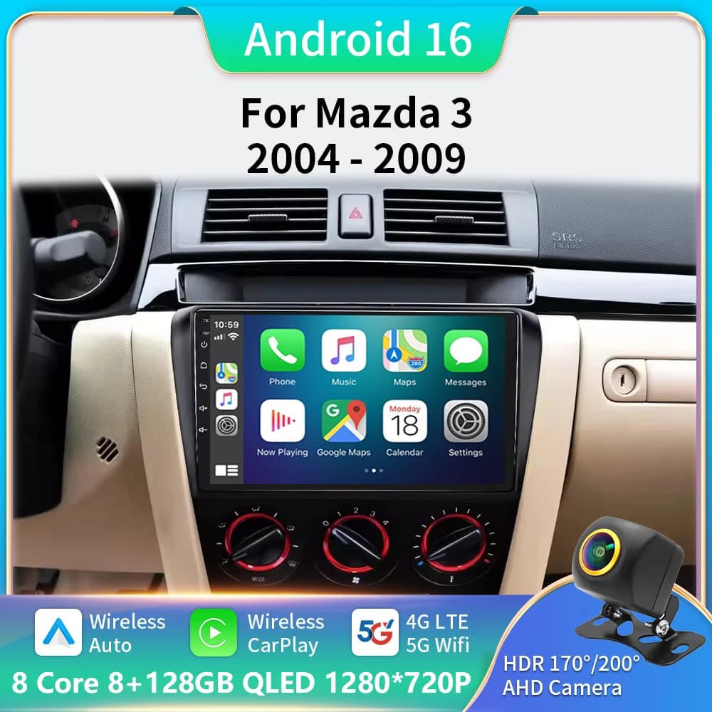 Autoradio Per Mazda 3 2004 2005 2006-2009 Auto AutoRadio Android Multimedia Video Player di Navigazione GPS DVR DSP Stereo 5G WIFI BT