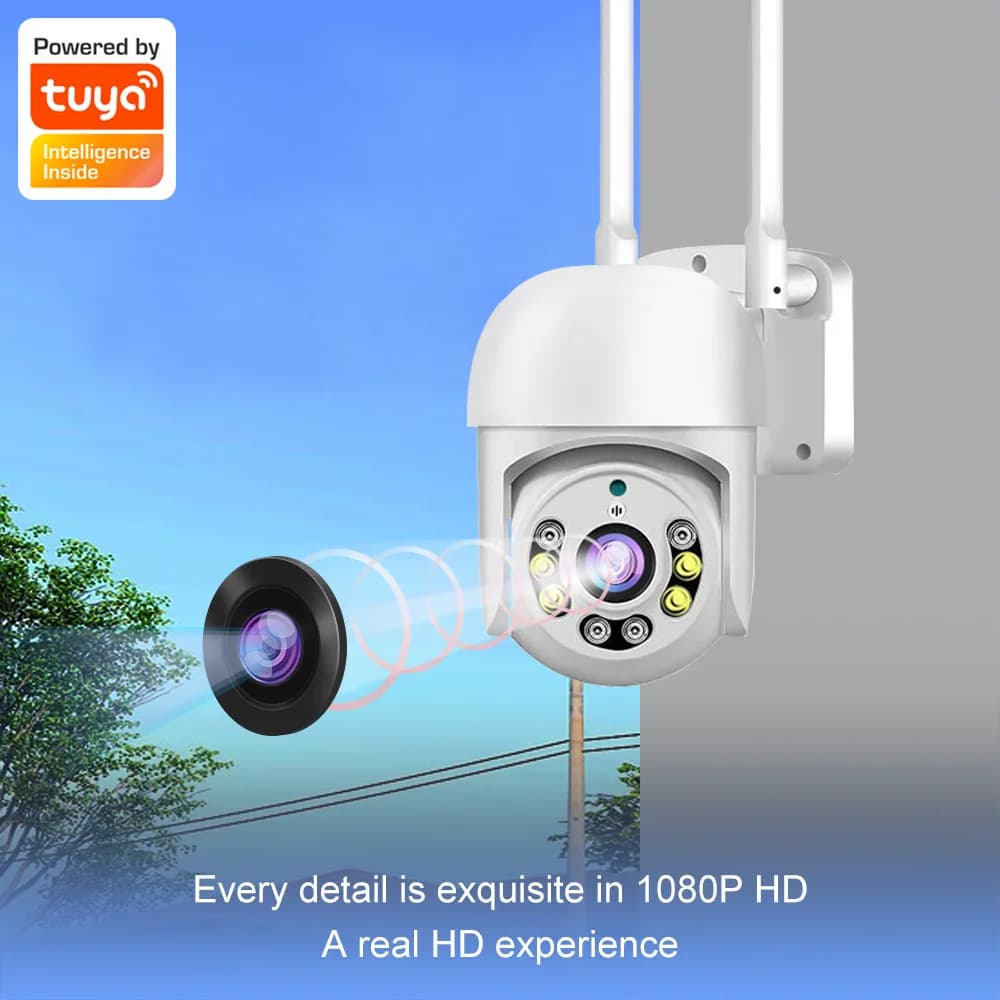 Tuya APP 2MP 1080P Telecamera IP WIFI a colori Esterna Impermeabile AI Rilevazione umanoide Sicurezza domestica CCTV Baby Monitor