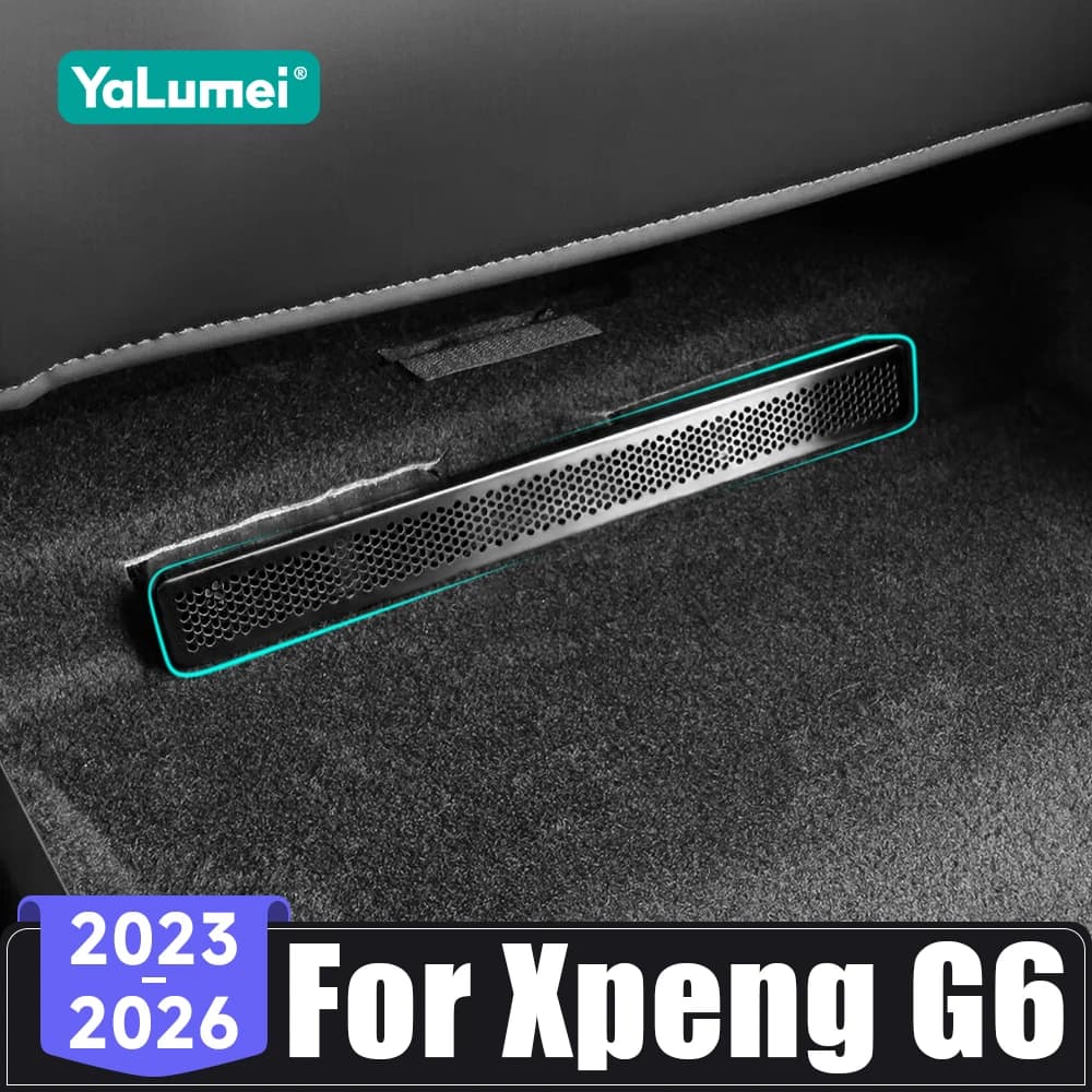 For Xpeng G6 2023 2024 2025 2026 Stainless Steel Car Under Seat Air Outlet Vent Dust Proof Mesh Cover Protect Grille Accessories