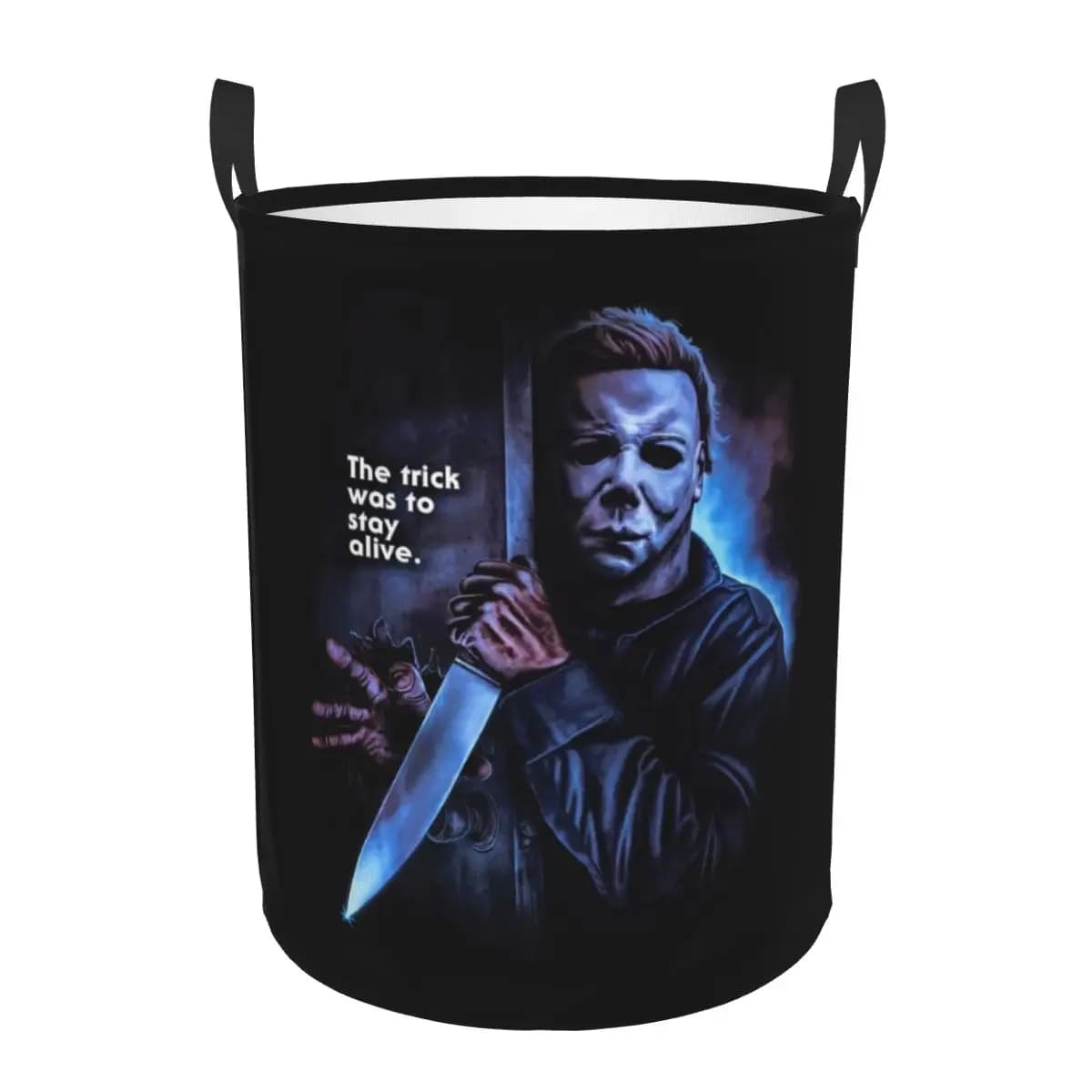 Custom Horror Movies Halloween Michael Myers Foldable Clothes Basket For Baby Toys Storage Bag