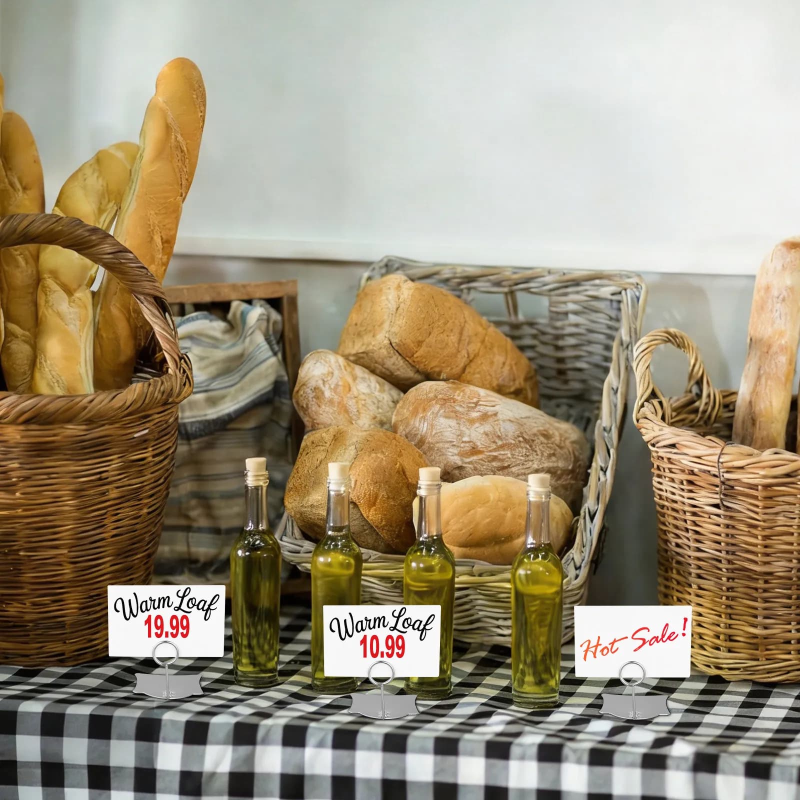 5 Pezzi Portaetichette in Metallo, Clip per Cartellini Prezzi, Espositore per Panetterie e Supermercati, Clip Pubblicitarie per Etichette