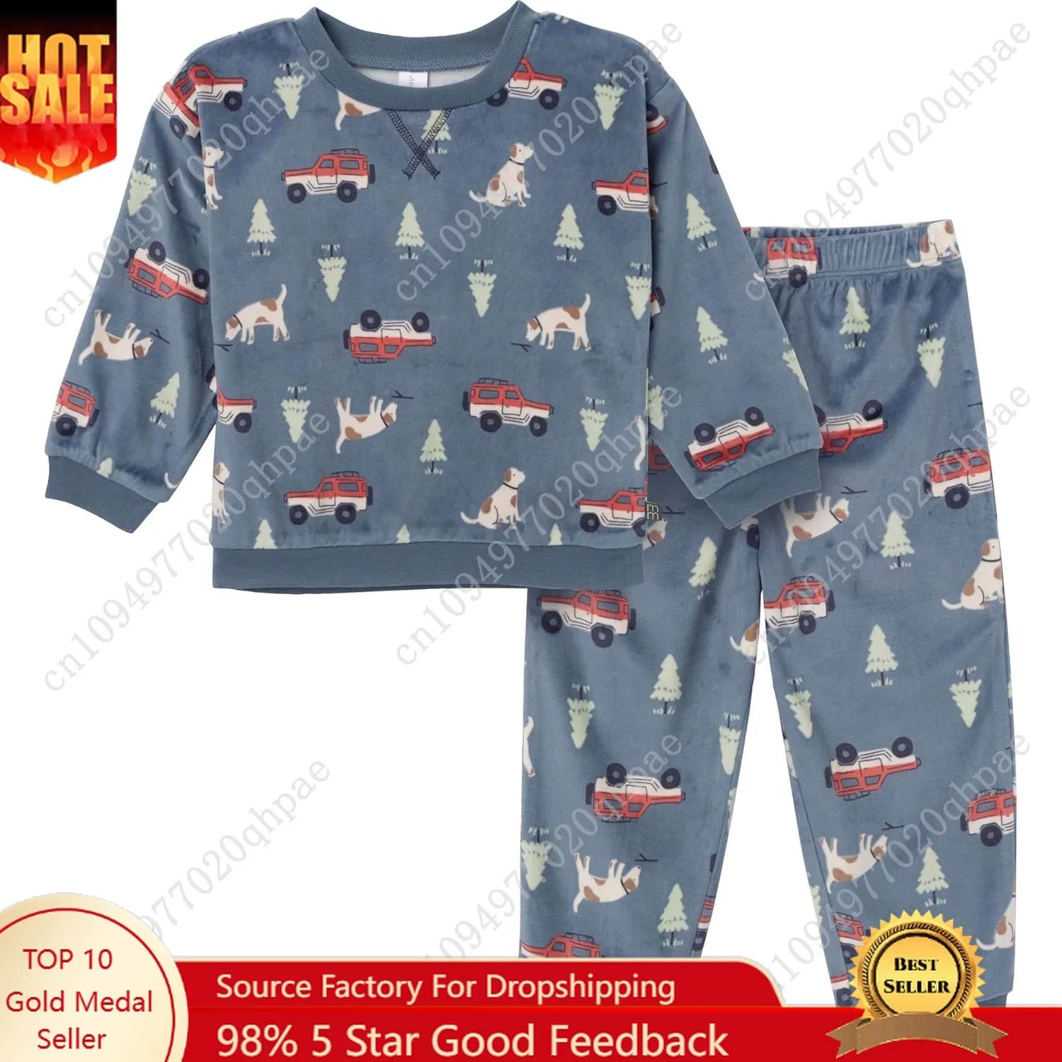 Modern Moments di Gerber set pigiama maglione e pantalone in pile da bambino coniglietto per neonato