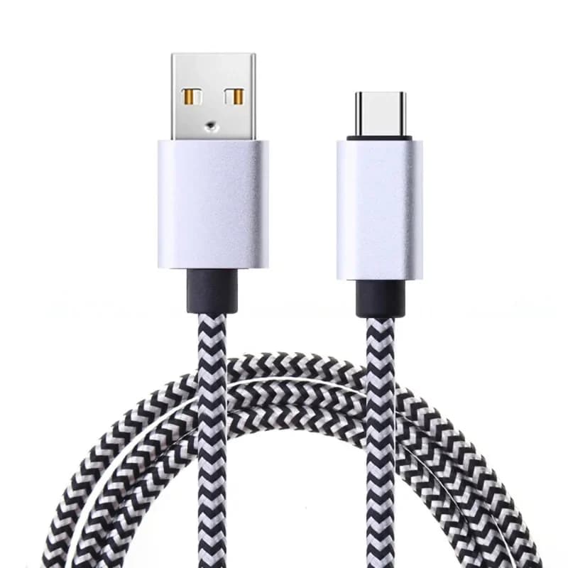 Cavo di sincronizzazione dati USB Type-C 2.4A a ricarica rapida, 1,5 metri 2 metri, cavo di ricarica intrecciato in nylon