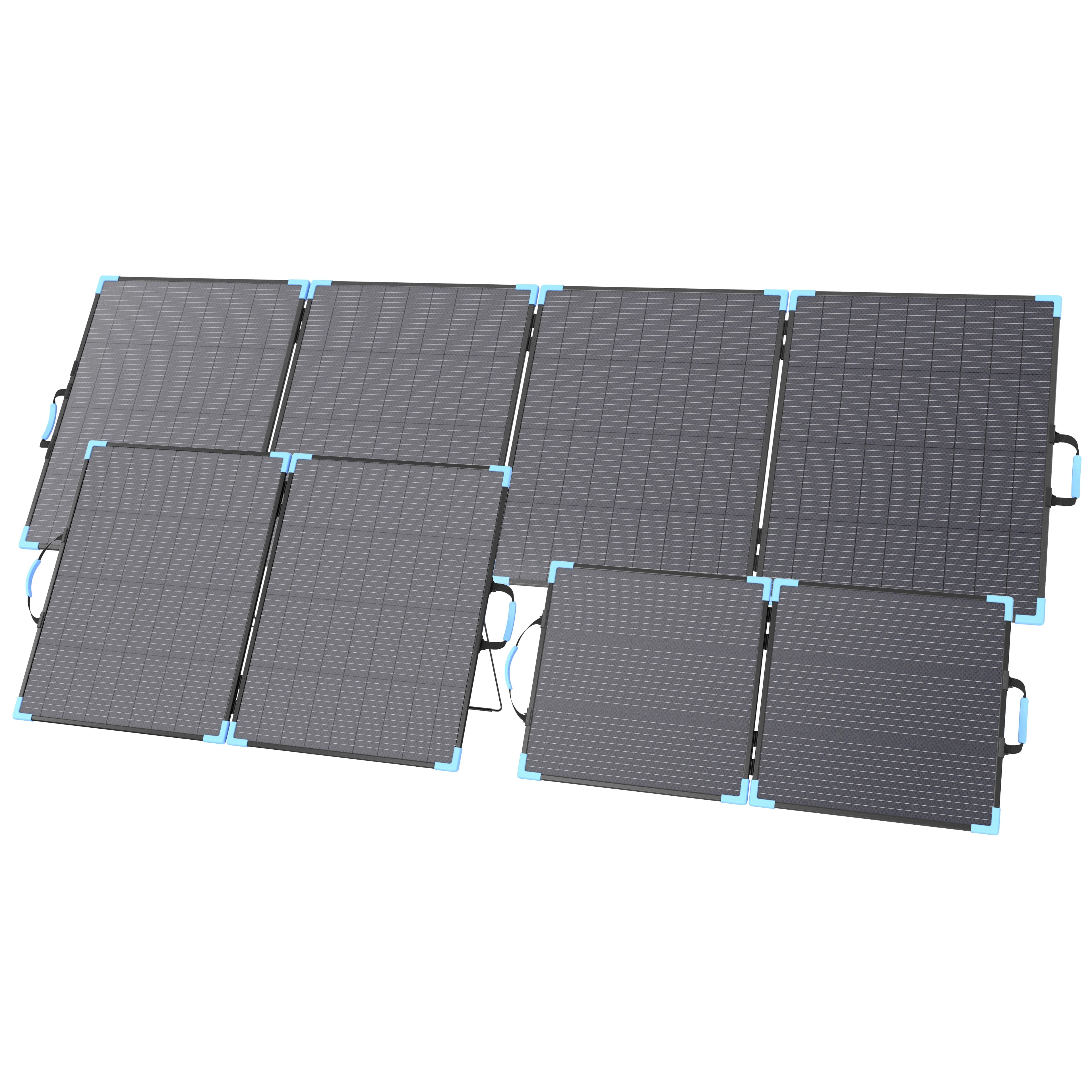 Pannello Solare Bifacciale Pieghevole E-POWO 110W/220W/400W con Tasso di Conversione Energetica del 23,4% per Auto, Barca, Roulotte, Campeggio