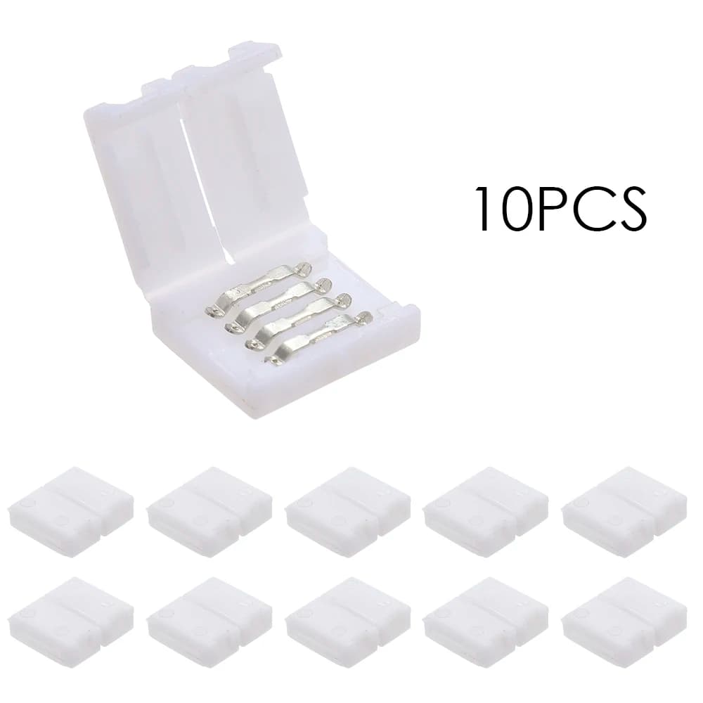 Connettore per striscia LED RGB a 4 pin Splitter rapido Confezione da 10 connettori angolari splitter rapidi bianchi per SMD5050 da 10 mm