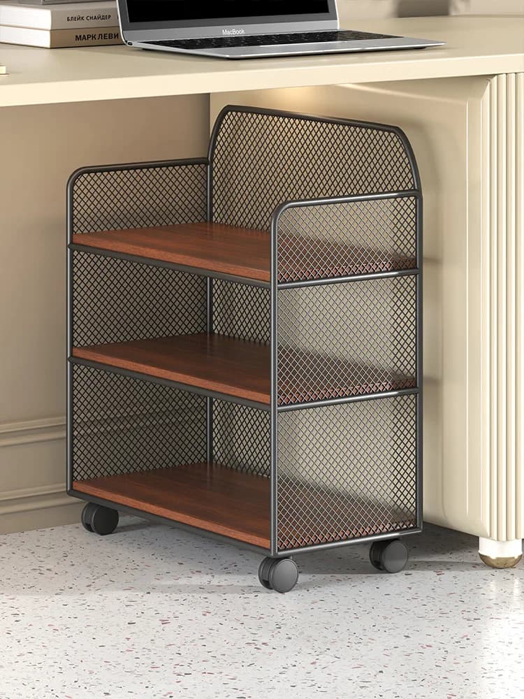 Carrello Portadocumenti Multifunzionale con Ruote per Ufficio Mobile, Organizzatore Sotto Scrivania, Armadio Camera da Letto, Stile Nordico