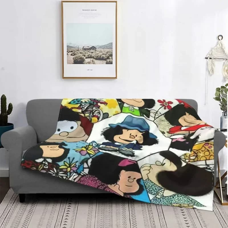 Anime Plaid Mafalda coperte flanella estate portatile coperta calda per divano biancheria da letto all'aperto Plaid