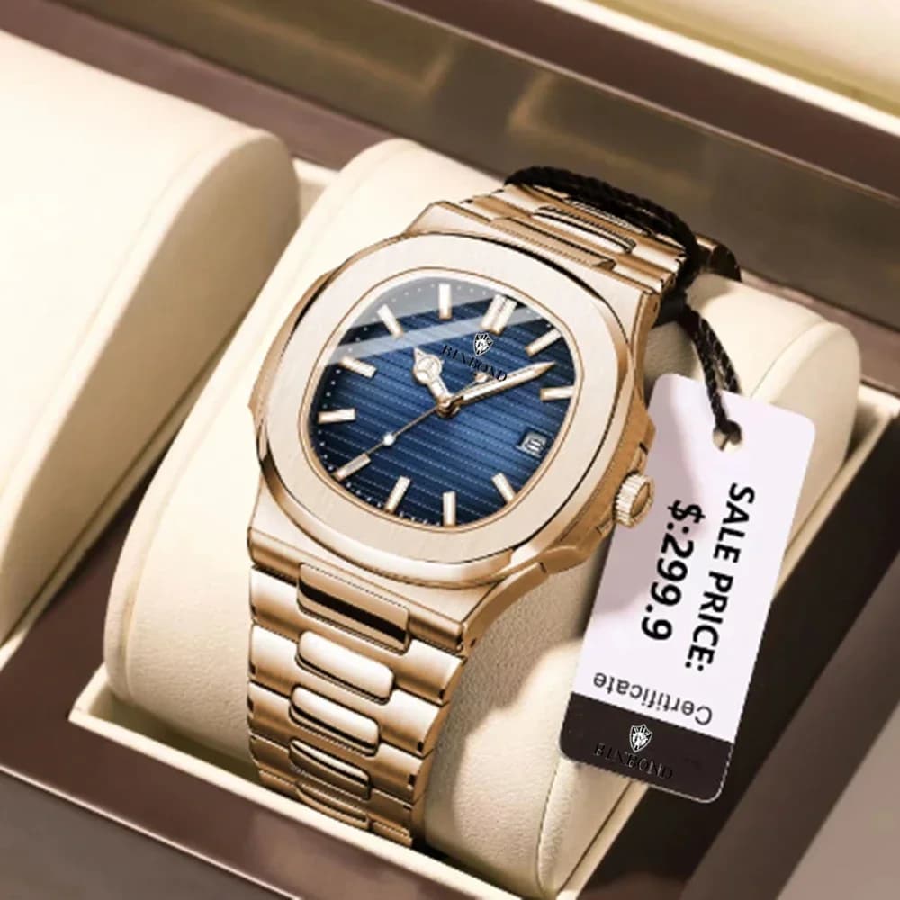New Switzerland Men Casual Rose Gold Watch Luxury Men's Watch Automatic Quartz Watches Fashion Men's Tudo Por 1 Real