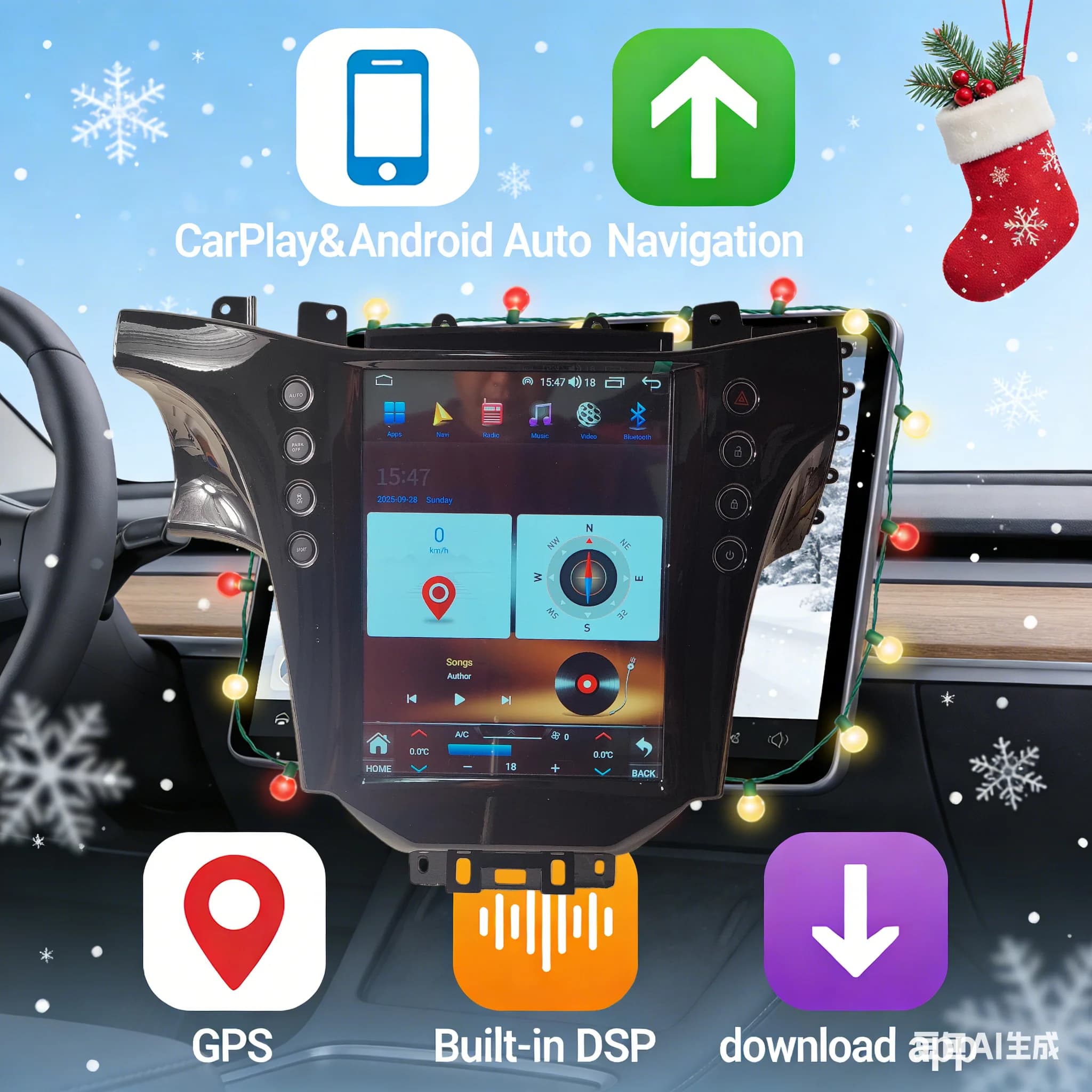 12.1"For Maserati Gran Turismo GT 2005-2015 Android Carplay Auto Radio Car GPS Navigation Stereo Multimedia Headunit DSP