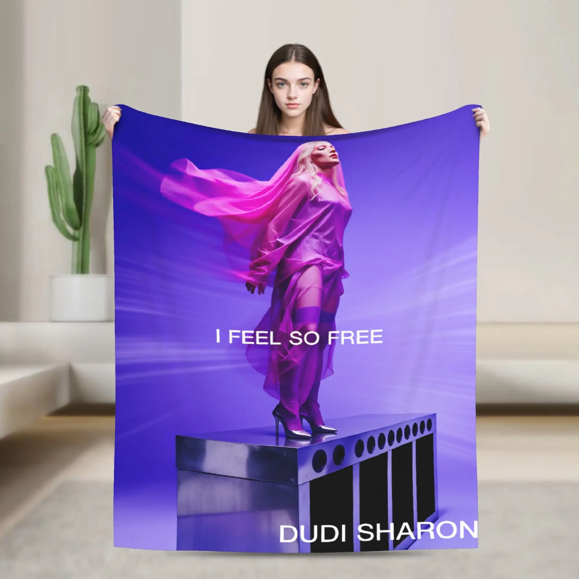 Coperte Calde e Accoglienti per Viaggi e Ufficio, I Feel So Free Album 2026 M-MadonnaS, Coperte in Flanella, Copriletto Divertente per Divano e Letto