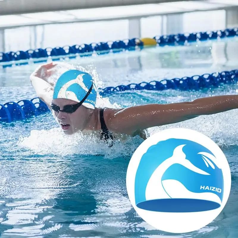 Silicone Universal Pool Hat for Long Hair Sports Adult Children Protect Your Ear Swim Hat for Men Women Kids # WO