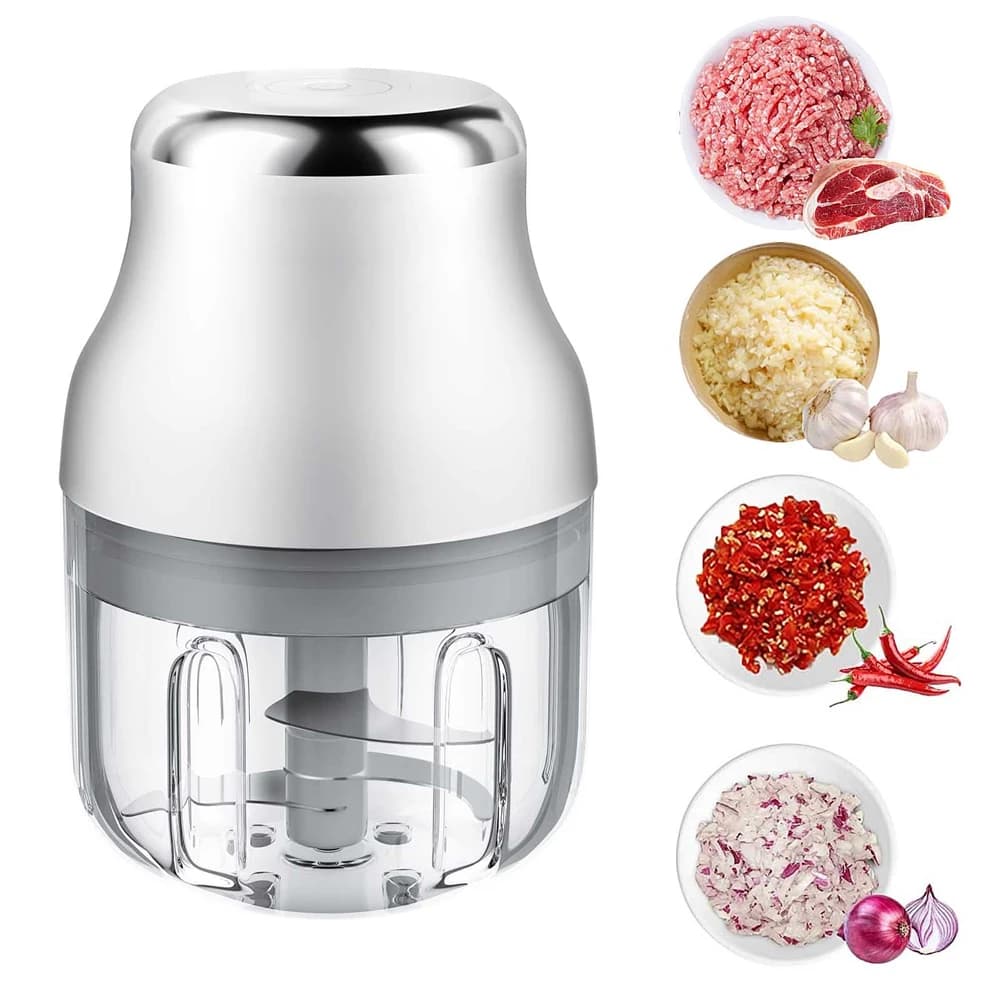 Tritatutto Elettrico per Aglio e Carne, Mini Trituratore per Verdure, Frullatore per Cucina, Robot da Cucina, Mixer