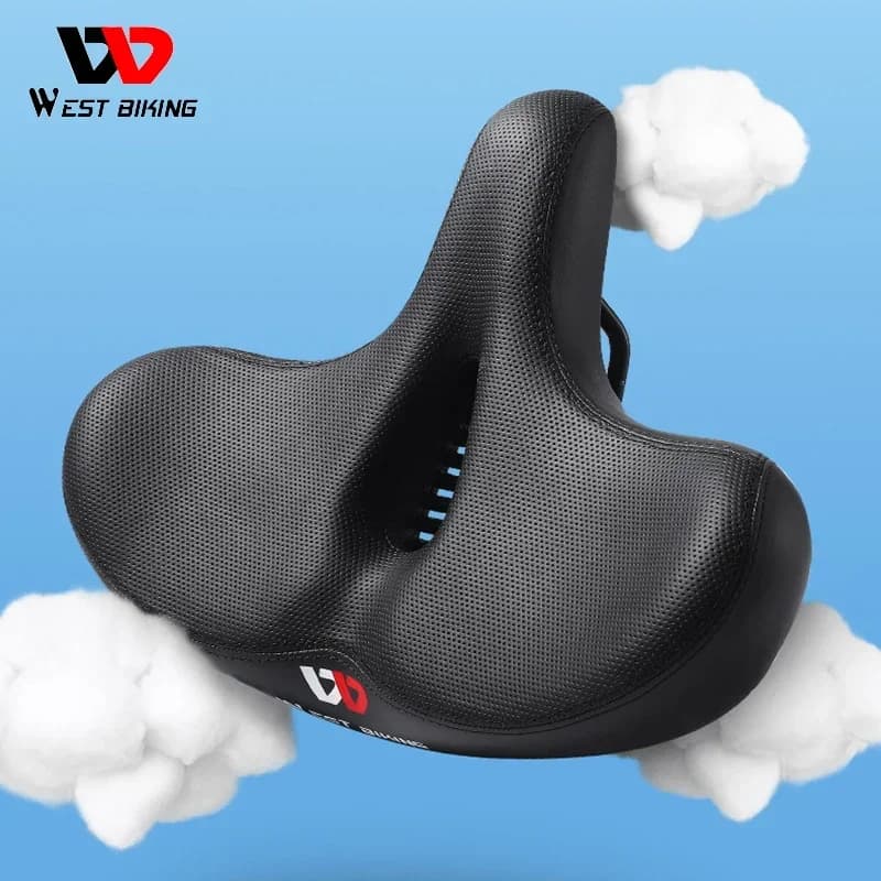 WESTBIKING Sella per bicicletta Memory Sponge Sedile widebody ergonomico Morbido e traspirante Cuscino da ciclismo Sella da strada MTB Accessori per bici