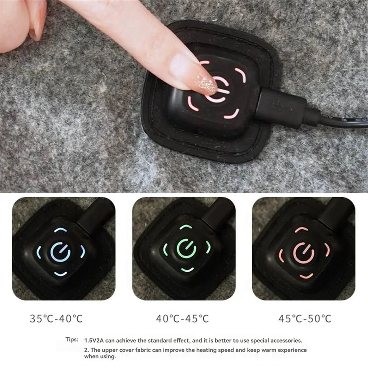 AC61★♠◐USB Electric Heating Pad 60x50cm 5V Heated Blanket Mat with Thermostat Insulation Warm Cushion for Outdoor Use