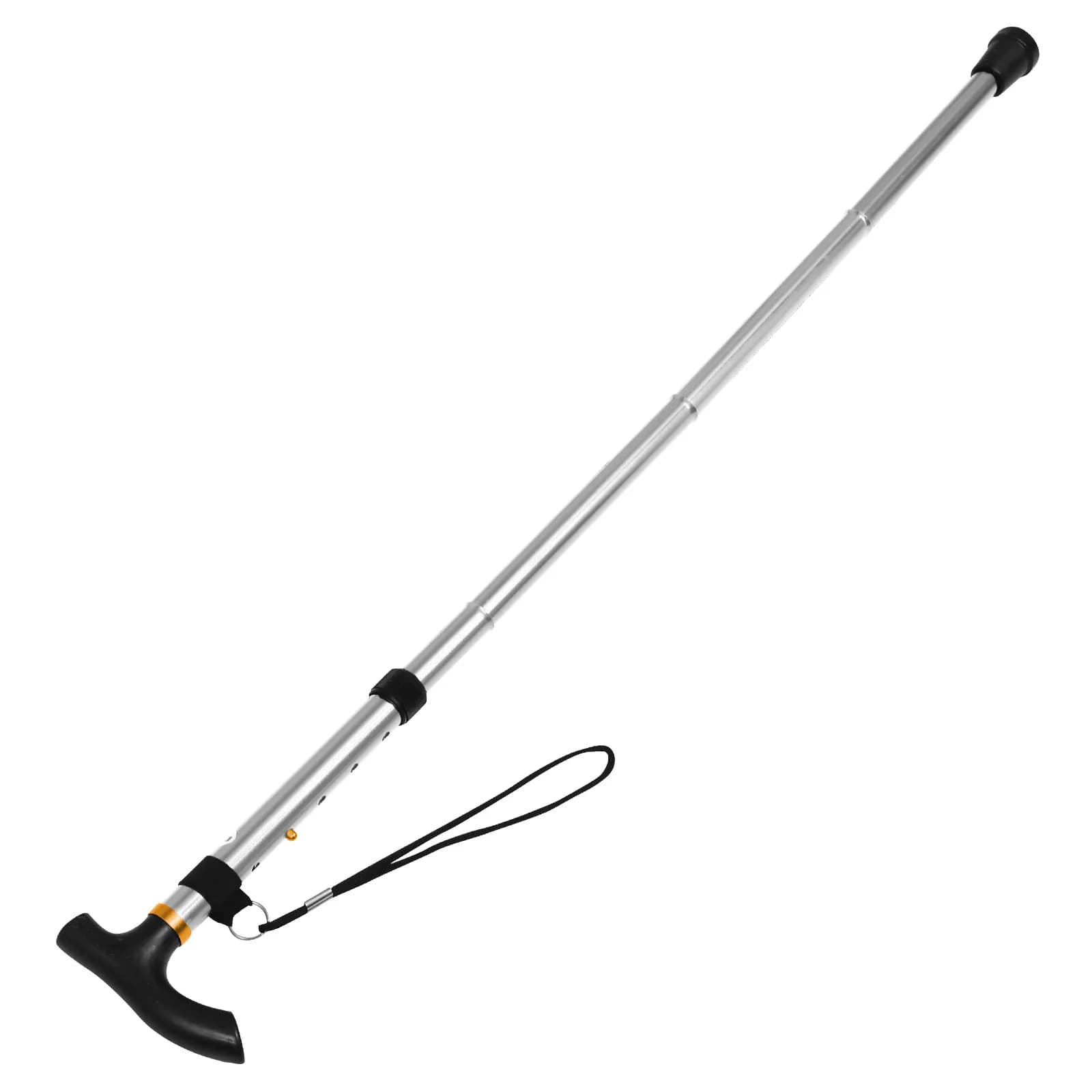Foldable Walk Stick in Aluminum Alloy, Portable Trekking Stick, Adjustable Telescopic Stick for Camping, Climbing, Exterior Equipment